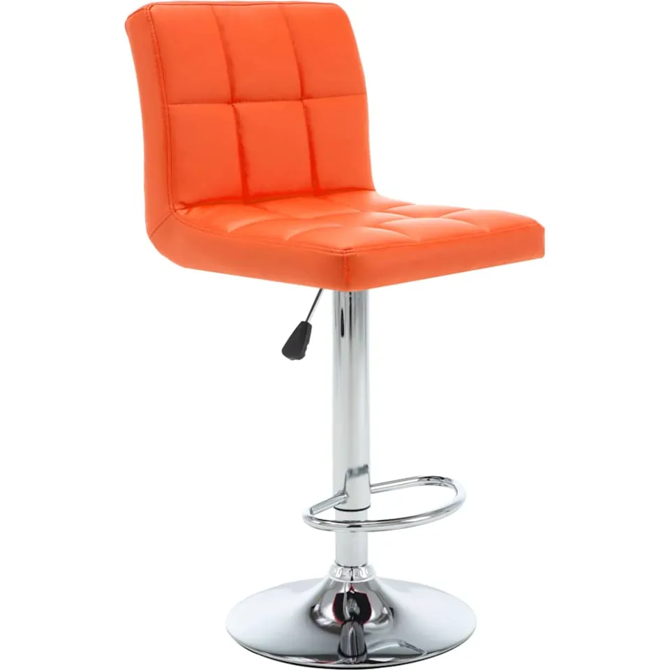 vidaXL Barkrukken 2 st kunstleer oranje, foto 2