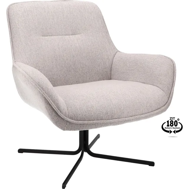 Icon Living Fauteuil Uniq - Stof Leaf Steel - Terugdraaisysteem Grijs