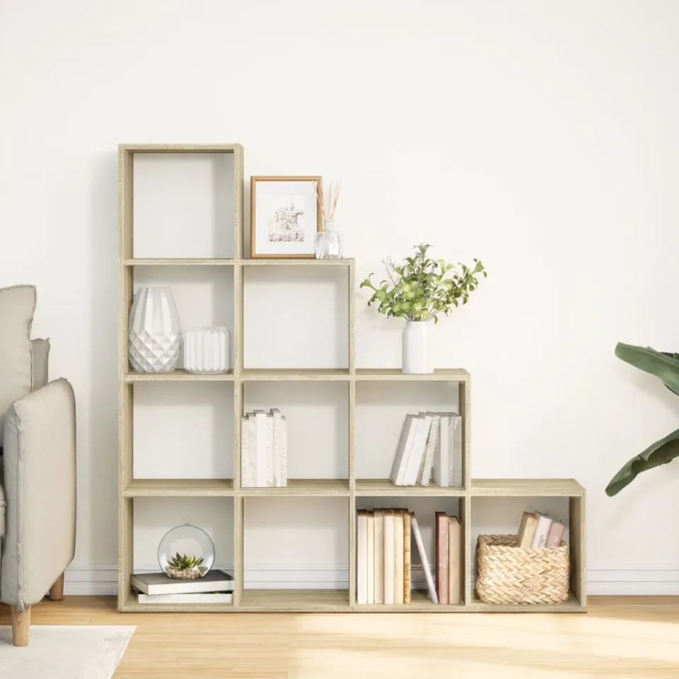 vidaXL Kamerscherm / boekenkast 131,5x29x131,5 cm hout sonoma eiken, foto 2