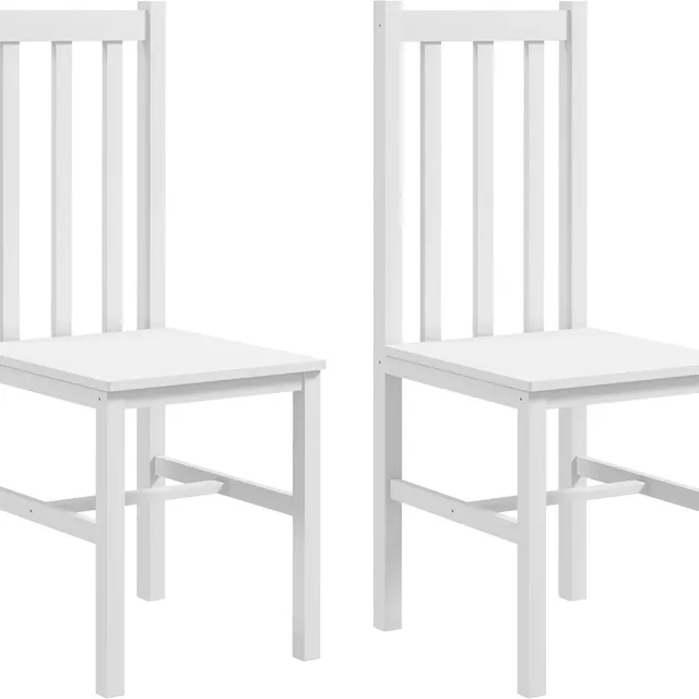 Homona Eetkamerstoelen - Set van 2 - Van massief grenenhout - 38,5 x 47,5 x 99 cm - Wit