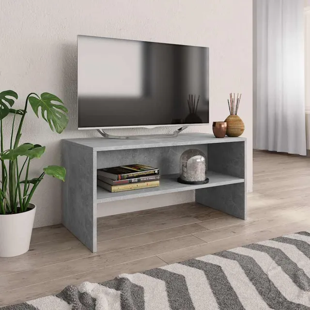 vidaXL Tv-meubel 80x40x40 cm bewerkt hout betongrijs grijs, foto 2