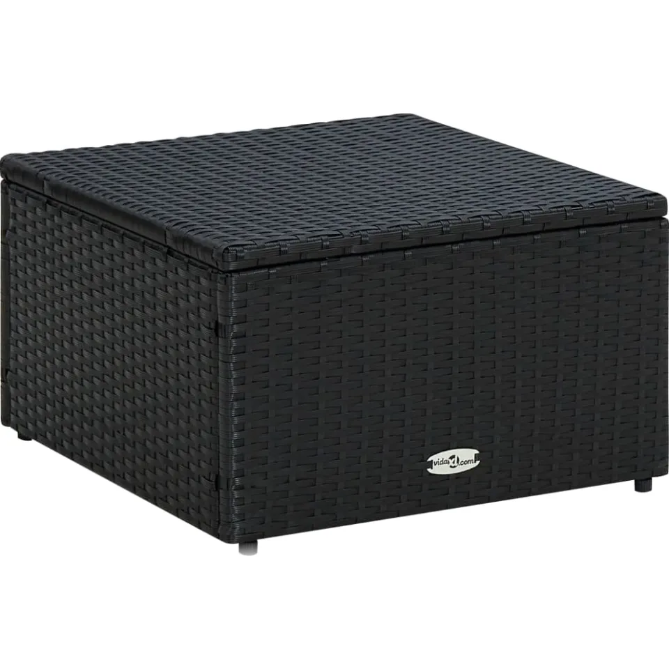 vidaXL Voetenbank/poef zwart 53x53x30 cm poly rattan, foto 3