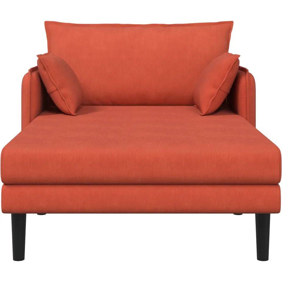 vidaXL Grote chaise longue Rood-oranje Katoenen stof