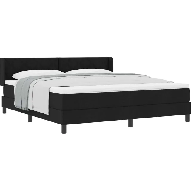 vidaXL Boxspringbed met hoofdeinde Zwart 200 x 180 cm Stof