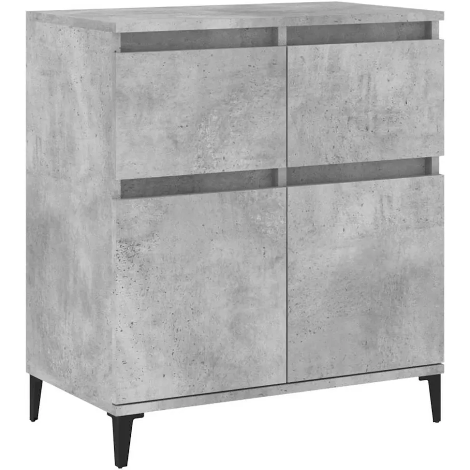 vidaXL Dressoir 60x35x70 cm bewerkt hout betongrijs grijs
