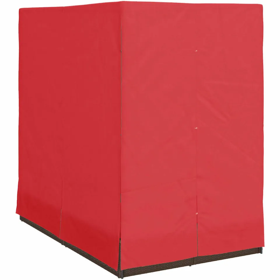 vidaXL Dubbele ligbed Rood poly rattan, foto 4