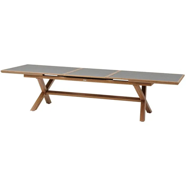 Hespéride Uitschuifbare tuintafel voor 12 personen van aluminium AXIOME Graphite et honey