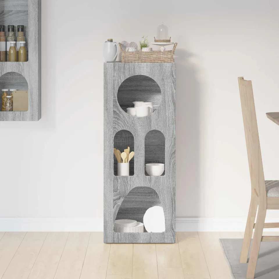 vidaXL Dressoir ELST Grijs Sonoma 40 x 35 x 100,5 cm Bewerkt hout, foto 3