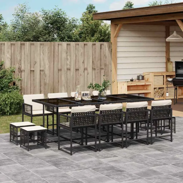 vidaXL 13-delige Tuinset met kussens poly rattan bruin, foto 2