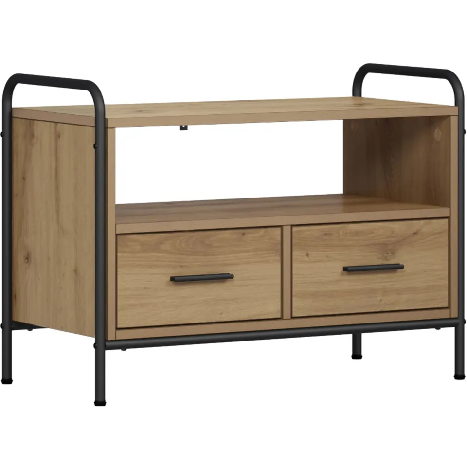 vidaXL Tv-meubel 67,5 x 33 x 50 cm Artisanaal eiken Bewerkt hout, foto 3