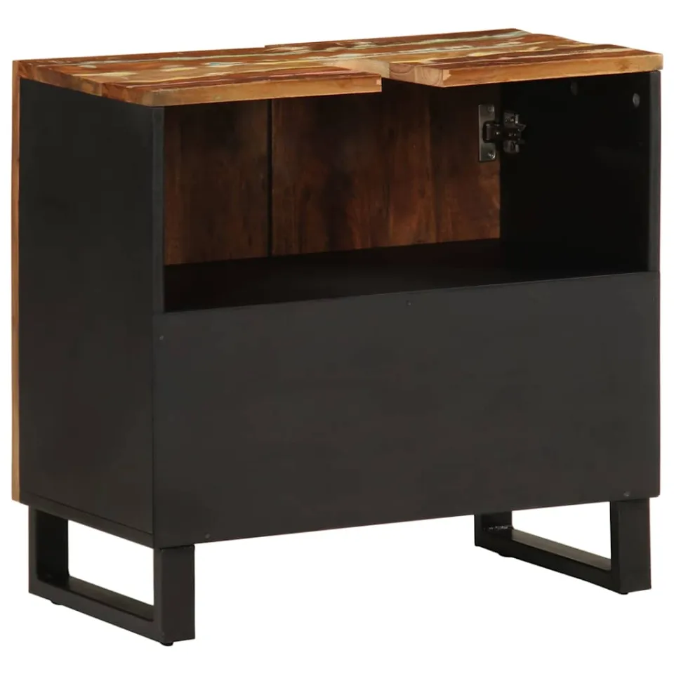 vidaXL Wastafelkast 62x33x58 cm massief recycled hout en bewerkt hout meerkleurig, foto 4