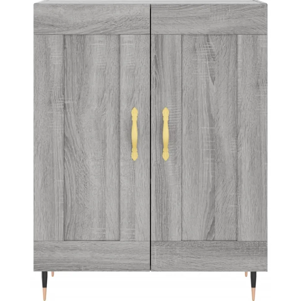 vidaXL Dressoir 69,5x34x90 cm bewerkt hout grijs sonoma eikenkleurig