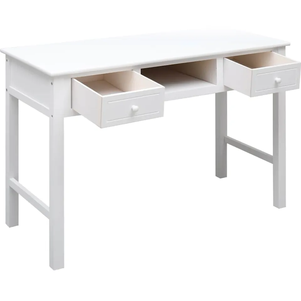 vidaXL Schrijftafel 110x45x76 cm hout wit, foto 2