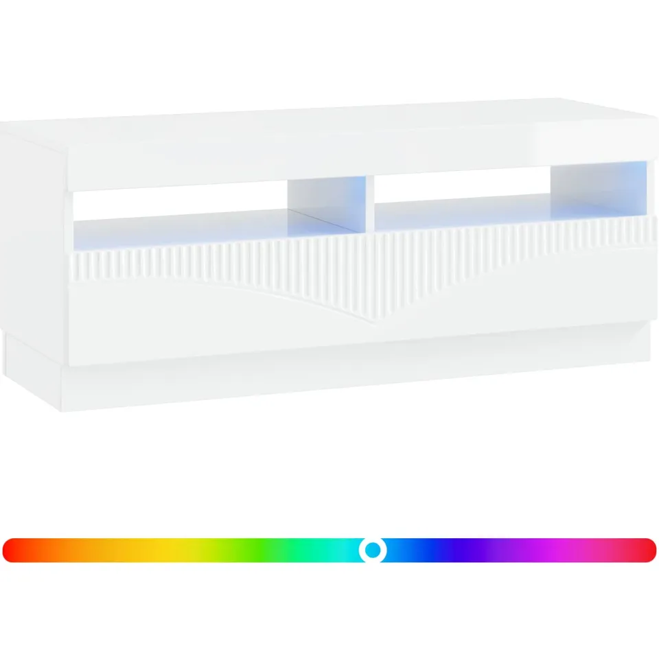 vidaXL LED tv-meubel Hoogglans Wit Bewerkt hout