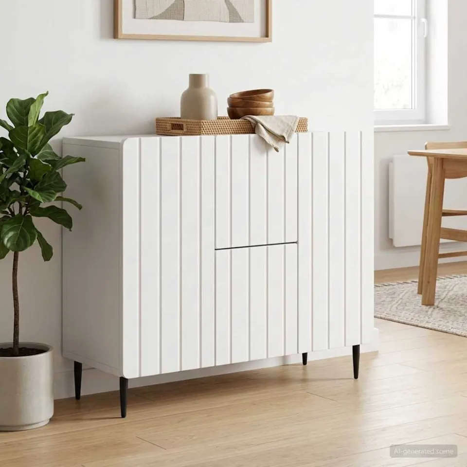 vidaXL Dressoir Wit 89 x 34,5 x 62 cm Bewerkt hout, foto 3