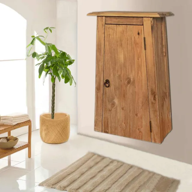 vidaXL Badkamerwandkast 42x23x70 cm gerecycled massief grenenhout bruin, foto 2