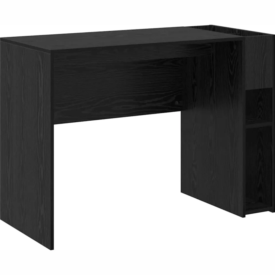 vidaXL Bureau Zwart Eiken Bewerkt hout 109 x 50 x 78 cm, foto 3