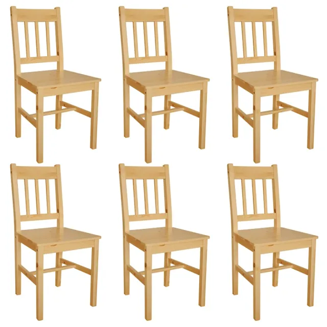 vidaXL Eetkamerstoelen 6 st grenenhout Beige