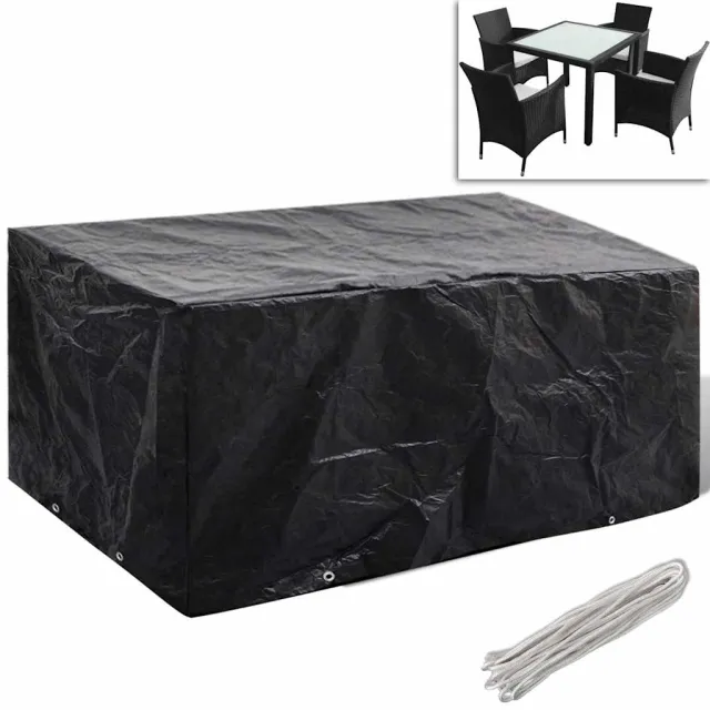 vidaXL Tuinmeubelhoes met 8 oogjes 180x140x90 cm Zwart