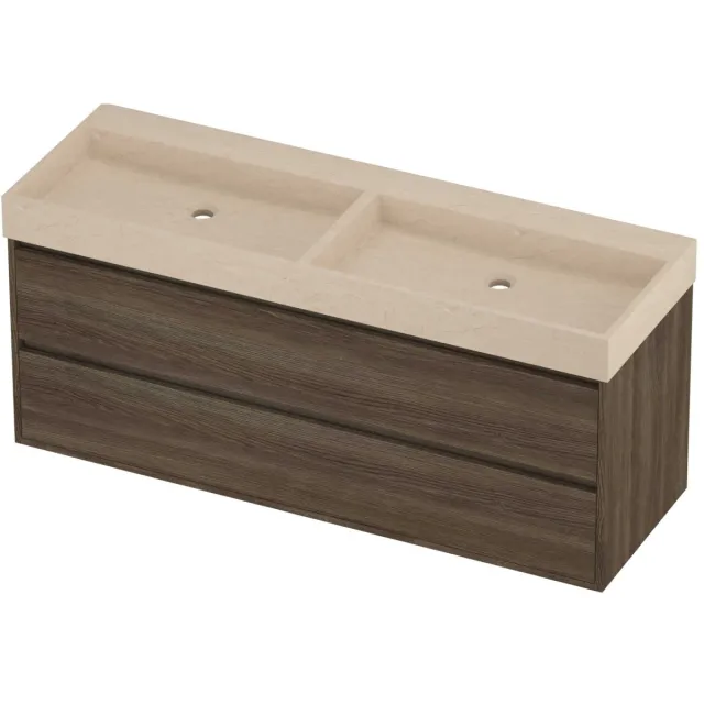 Proline Evoli Badmeubelset Hardsteen Loft 140x46x62 cm Sand Stone Vital Oak Eiken