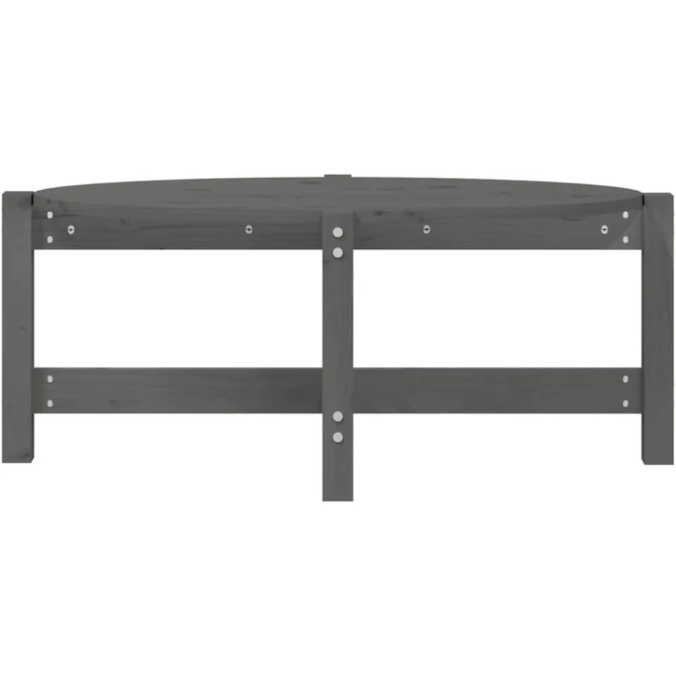 vidaXL Salontafel 87x48x35 cm massief grenenhout grijs, foto 4