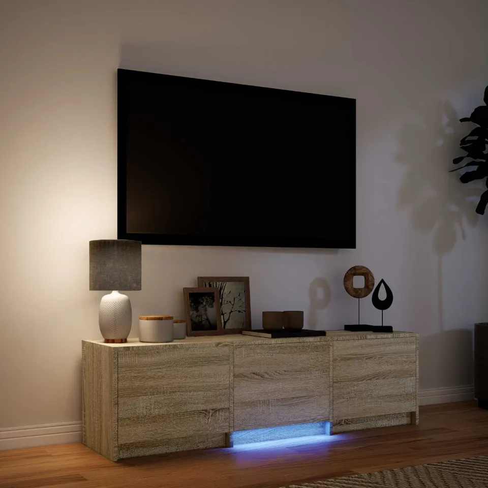 vidaXL TV-kast met LED 140 x 34 x 40 cm Sonoma Eiken, foto 4