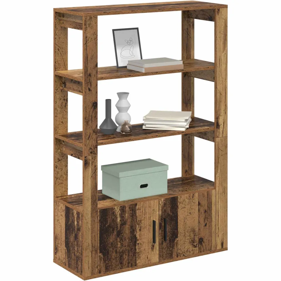 vidaXL Dressoir Oud hout 30 x 80 x 119,5 cm Bewerkt hout Bruin
