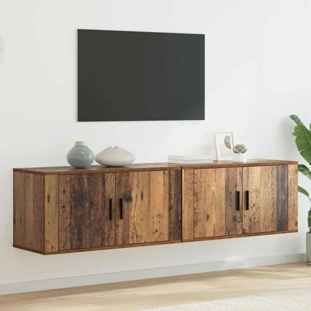 vidaXL Wandtv-kast Set 2 st 80 x 34,5 x 40 cm Oud Hout Bruin