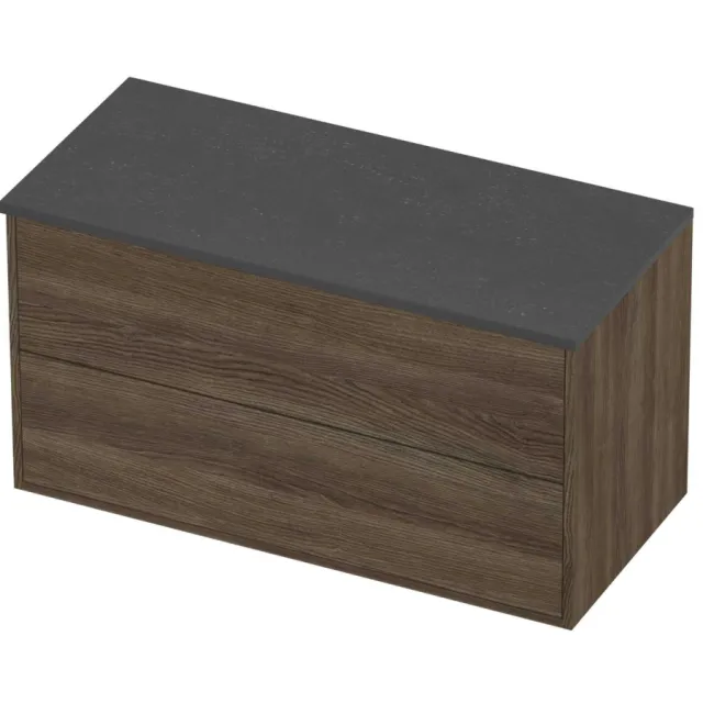 Proline Deck Badmeubelset Hardsteen Voor Grepen Symmetrisch 100x46x54 cm Blue Stone Vital Oak Eiken