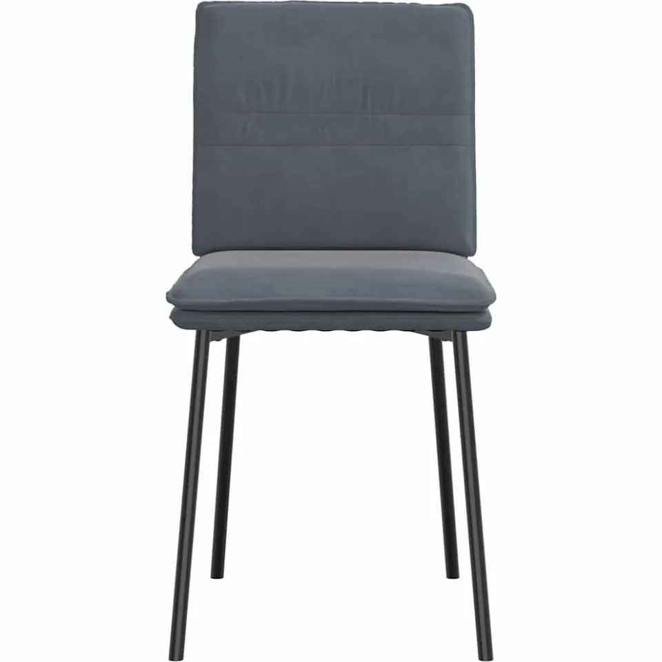 vidaXL Eetkamerstoelen 6 st fluweel donkergrijs grijs, foto 4