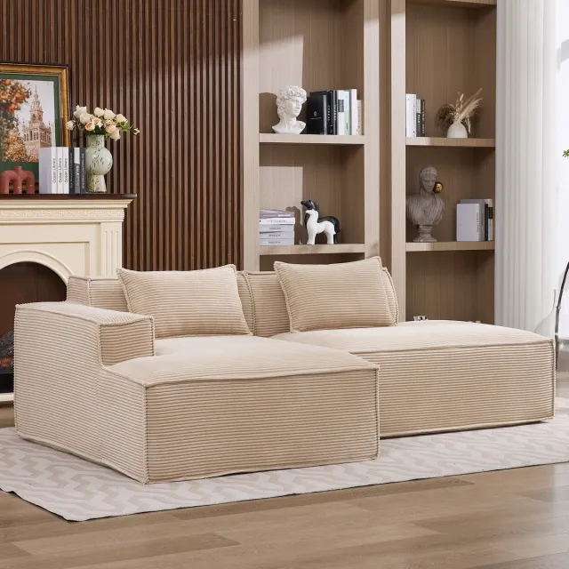 REDOM 3-Zits Bank + Sofa - Compact met pocketvering - Moderne bank voor woonkamer of kantoor - Slijtvaste polyester bekleding - Kaki - 235 x 129 x 70 cm khaki