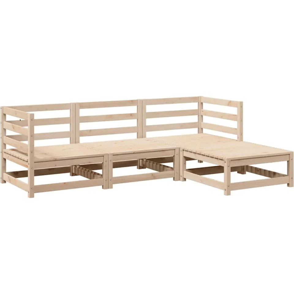 vidaXL 4-delige Loungeset massief grenenhout bruin