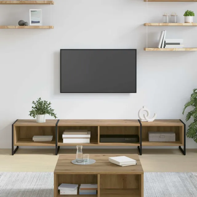 vidaXL Tv-meubel 170,5 x 36 x 30 cm Artisanaal eiken Bewerkt hout Bruin