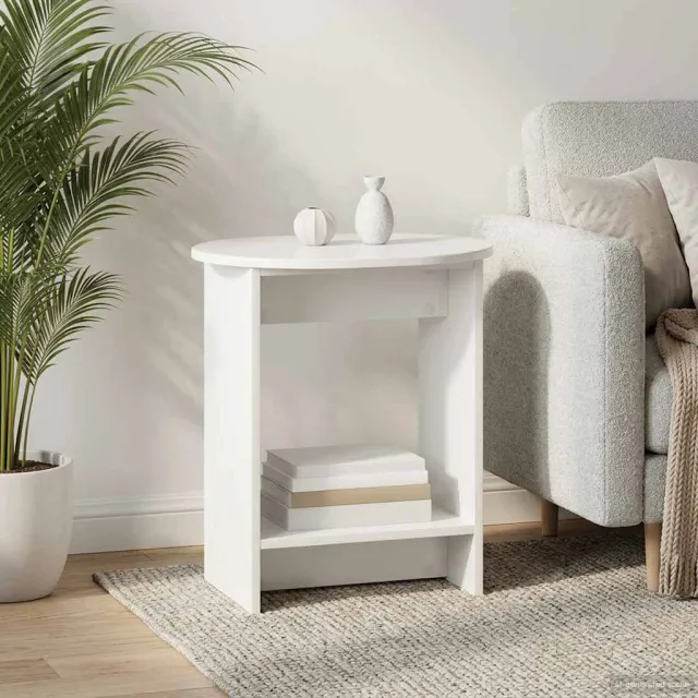 vidaXL Bijzettafel Hoogglans Wit 50 x 39,5 x 55 cm Bewerkt hout