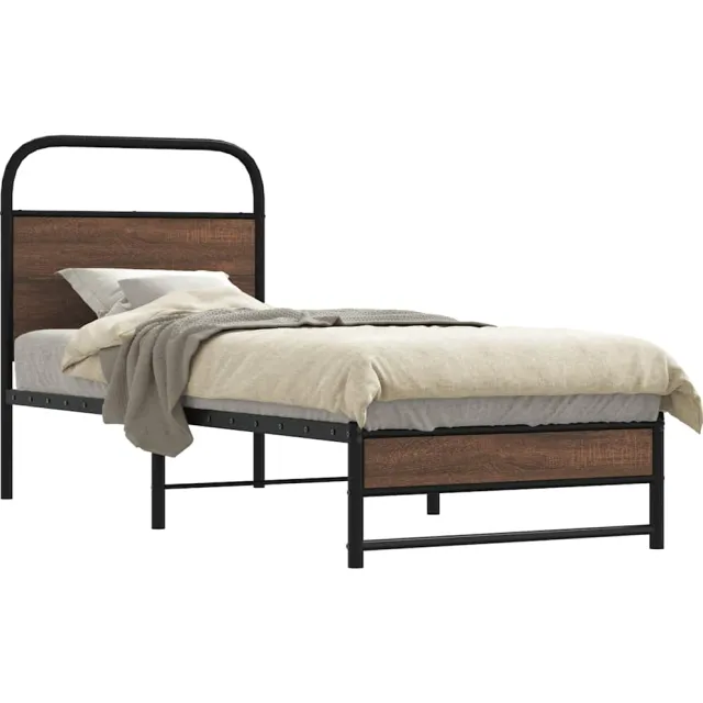 vidaXL Bedframe zonder matras bewerkt hout bruin eikenkleur 80x200 cm