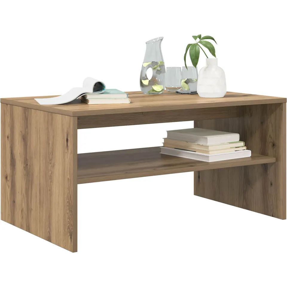 vidaXL Salontafel Artisan Eiken 80 x 50 x 40 cm Bewerkt hout, foto 2