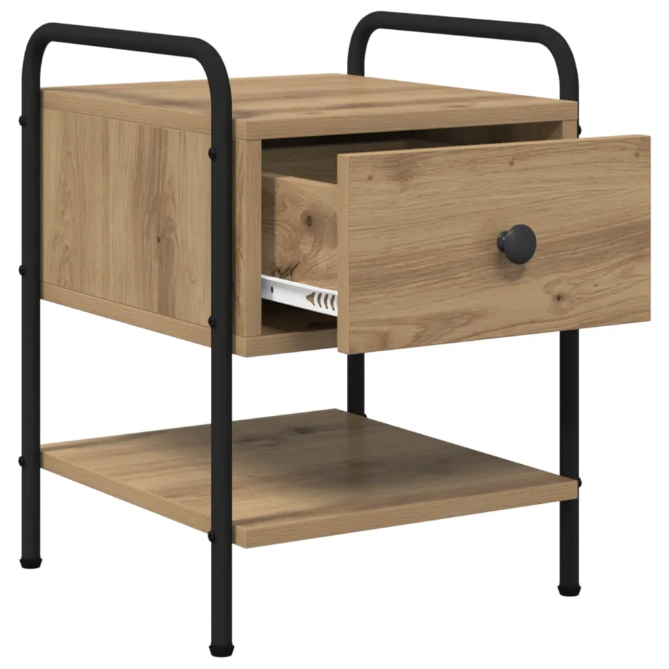 vidaXL Nachtkastje Artisanaal eiken Bewerkt hout, foto 4
