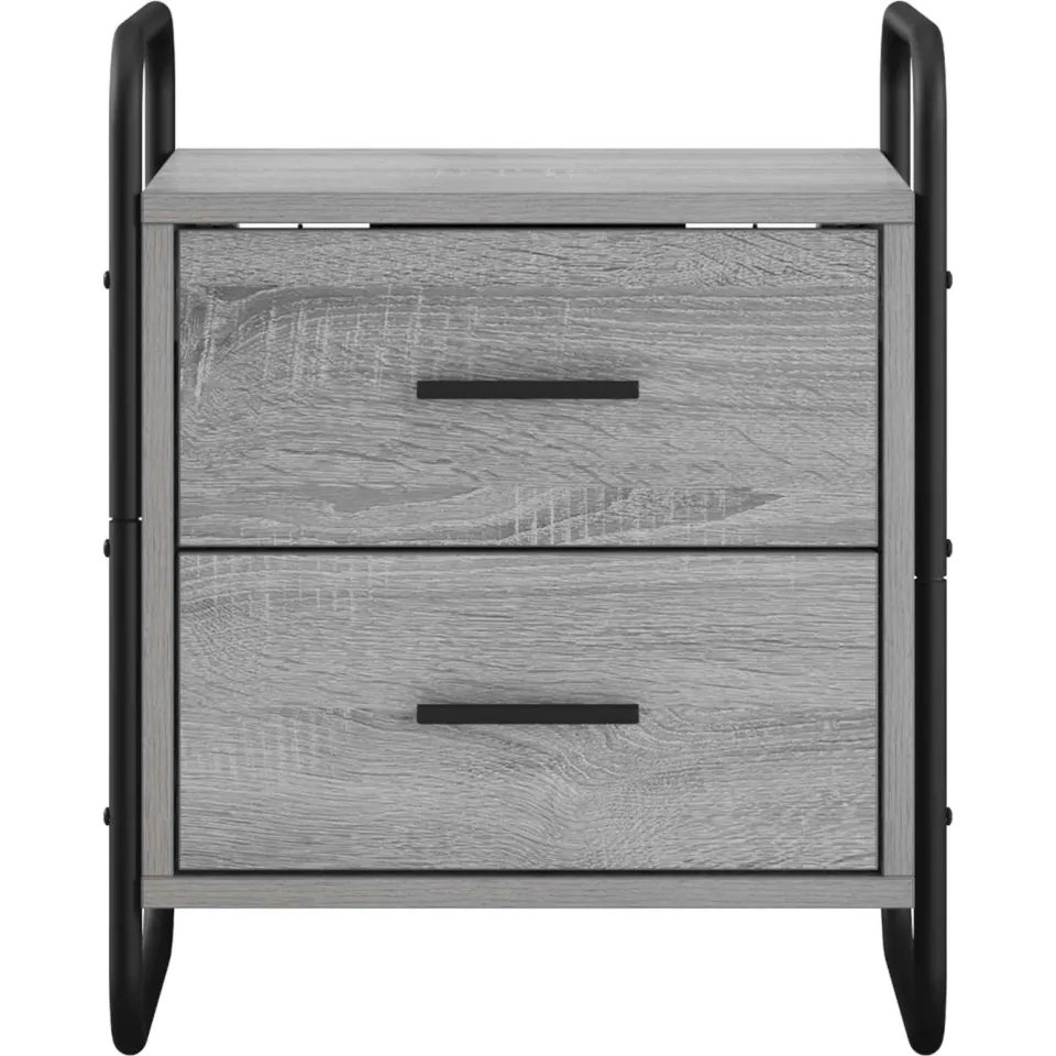vidaXL Hangend nachtkastje Grijs Sonoma 40 x 30 x 50 cm Bewerkt hout, foto 4