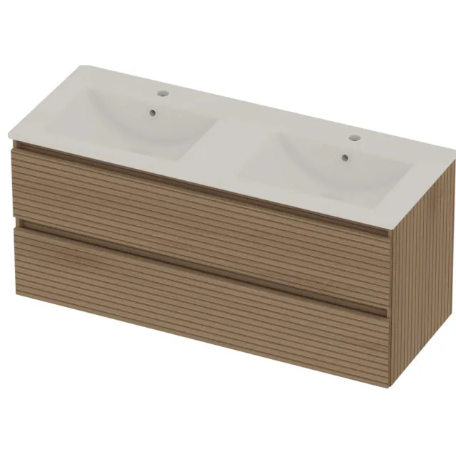 Basic-Line Coach 46 Badmeubelset Porselein 120x46x54 cm C46GWELO120D2 Lamello Oak Glans Wit