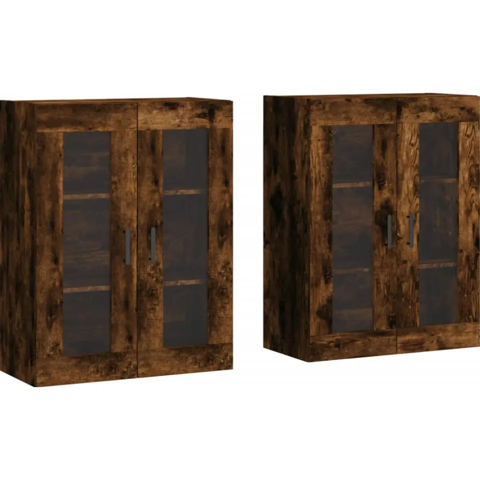 vidaXL Hangkasten 2 st bewerkt hout gerookt eikenkleurig, foto 3