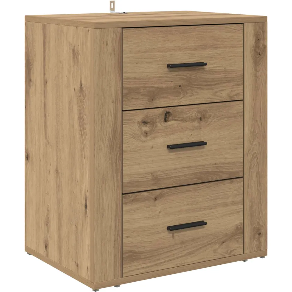 vidaXL Nachtkastje Artisan Eiken 35 x 50 x 60 cm Bewerkt hout, foto 3