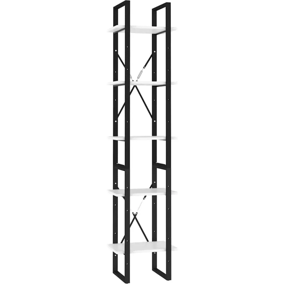 vidaXL Boekenkast met 5 schappen 40x30x175 cm bewerkt hout wit, foto 3