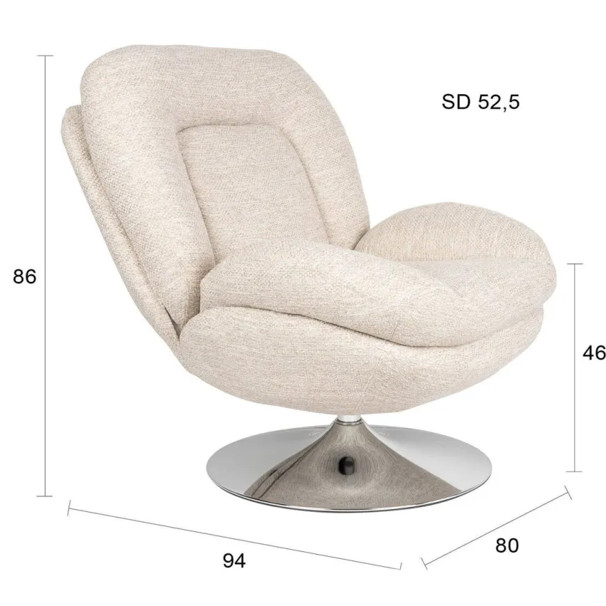 Housecraft Living draaifauteuil Romy grijs, foto 6