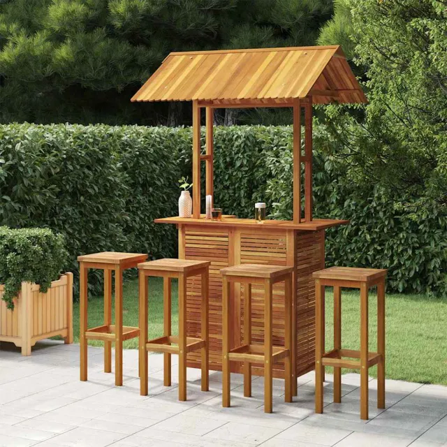 vidaXL 5-delige Tuinbarset massief acaciahout bruin, foto 2