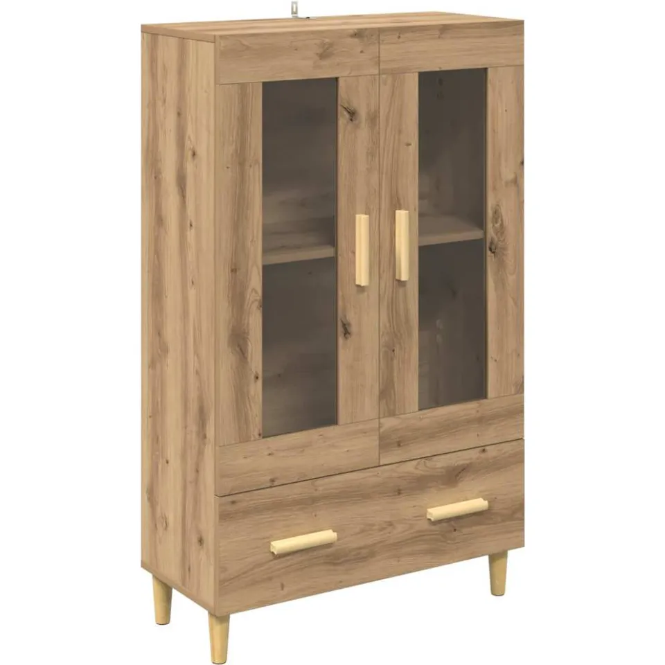 vidaXL Highboard Artisan Eiken 70 x 31 x 115 cm Bewerkt hout, foto 3