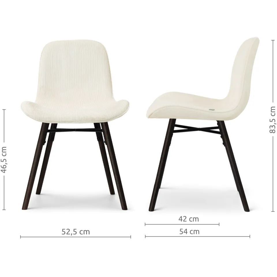 Nolon Nena-Fé eetkamerstoel rib beige - zwart houten onderstel, foto 3