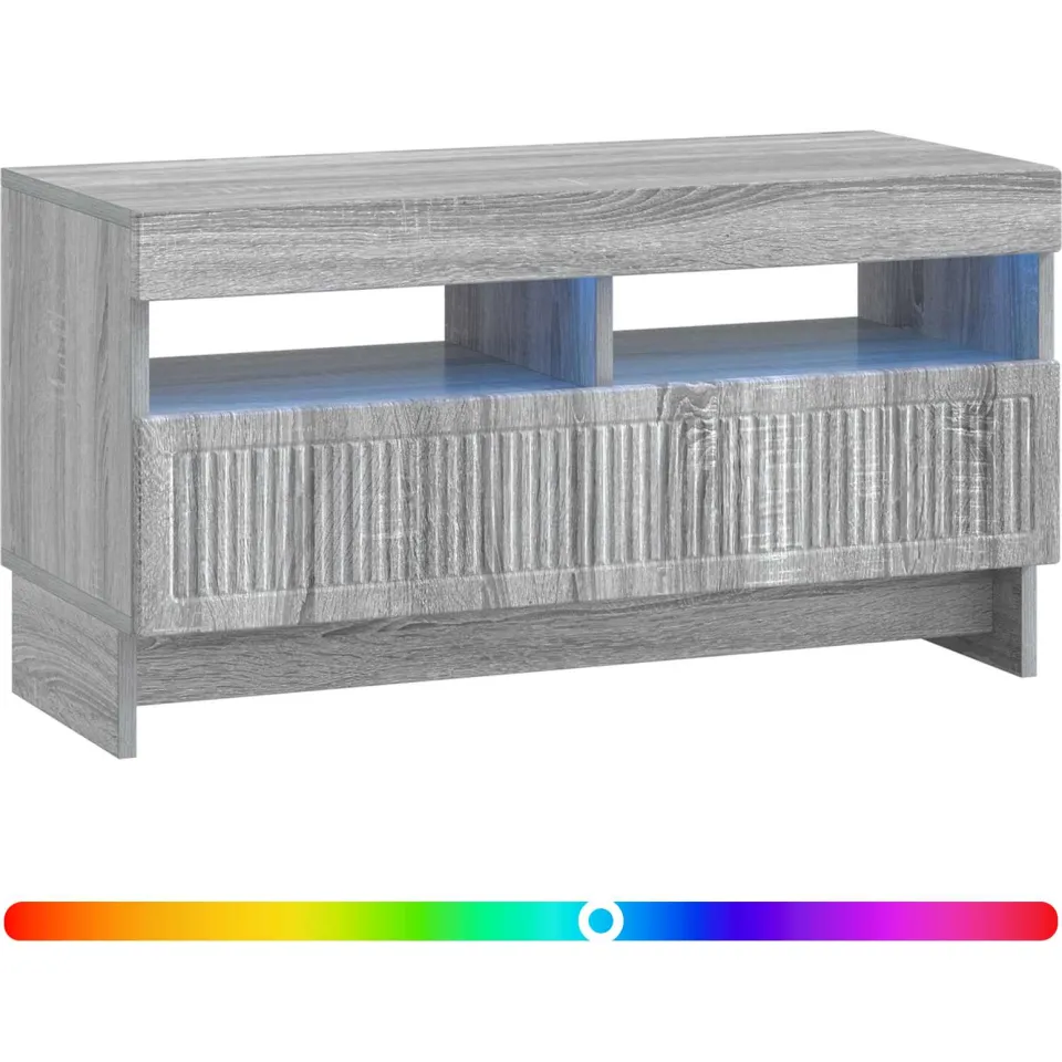 vidaXL LED tv-meubel EDE 81 x 35 x 43 cm Grijs Sonoma, foto 3