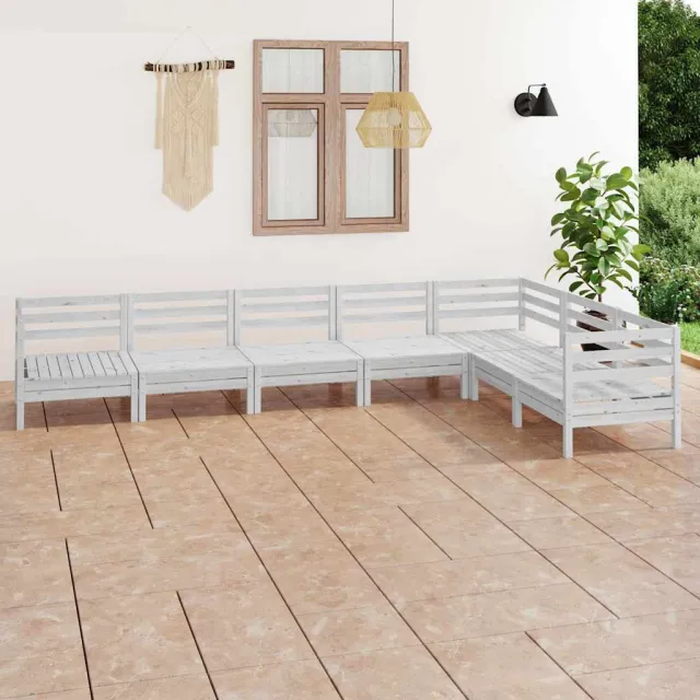 vidaXL 7-delige Loungeset massief grenenhout wit, foto 2