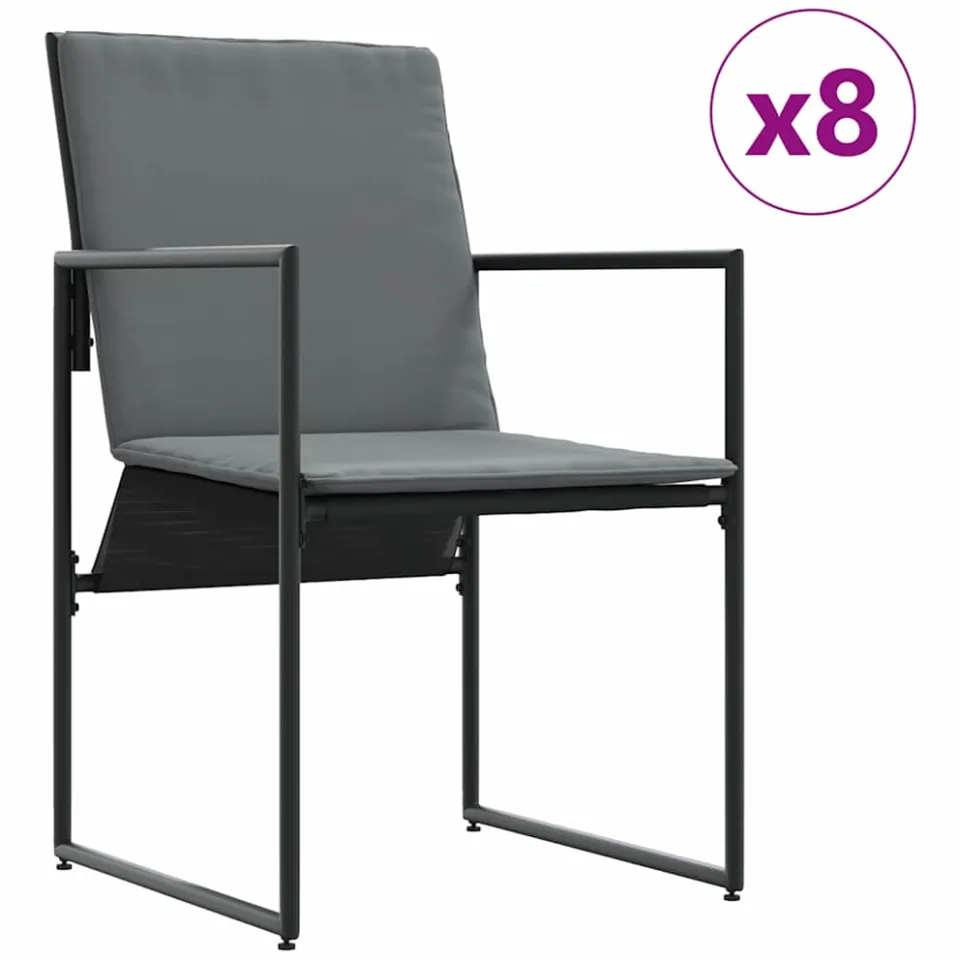 vidaXL Tuin eettafelset 13 st Zwart Staal