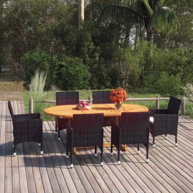 vidaXL 7-delige Tuinset poly rattan zwart, foto 2